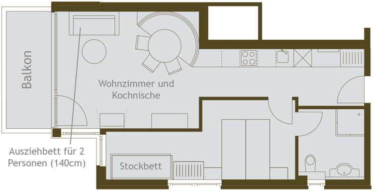 4-6 Personen Apartment im Grafenberg Resort